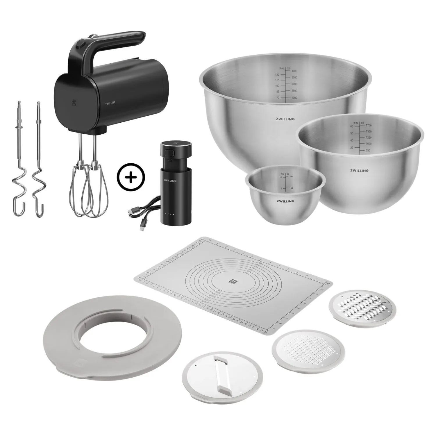 ZWILLING Back-Set mit Handrührgerät, Schüsseln und Accessoires, 11-tlg.