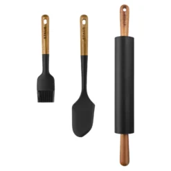 Staub Backzubeh&ouml;r-Set mit Teigschaber, Teigroller und Backpinsel, 3-tlg.