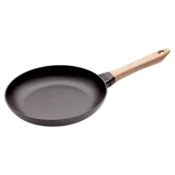 Staub Bratpfanne mit Holzgriff 26 cm, rund, Schwarz, Gusseisen