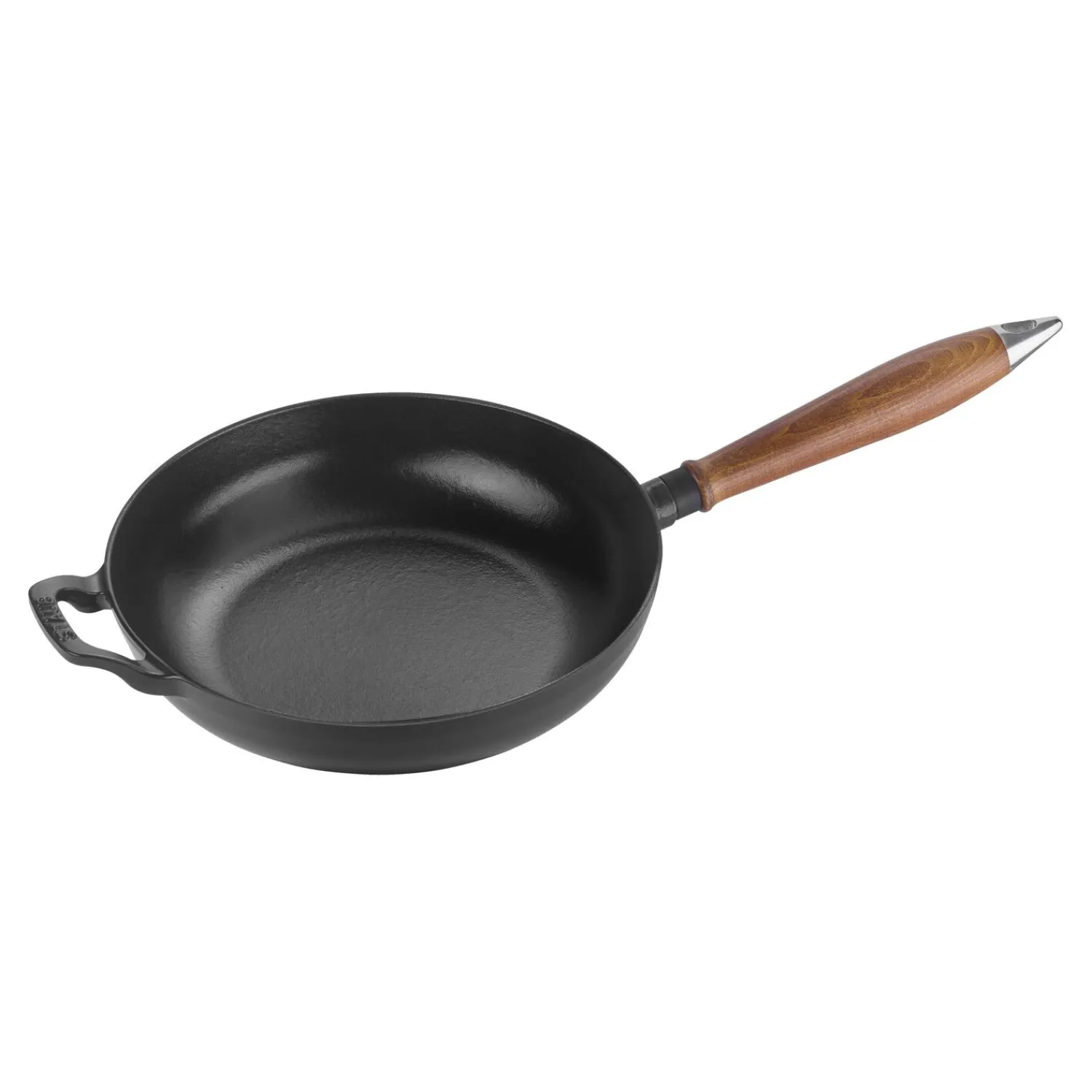 Staub Bratpfanne mit Holzgriff 24 cm, rund, Schwarz, Gusseisen