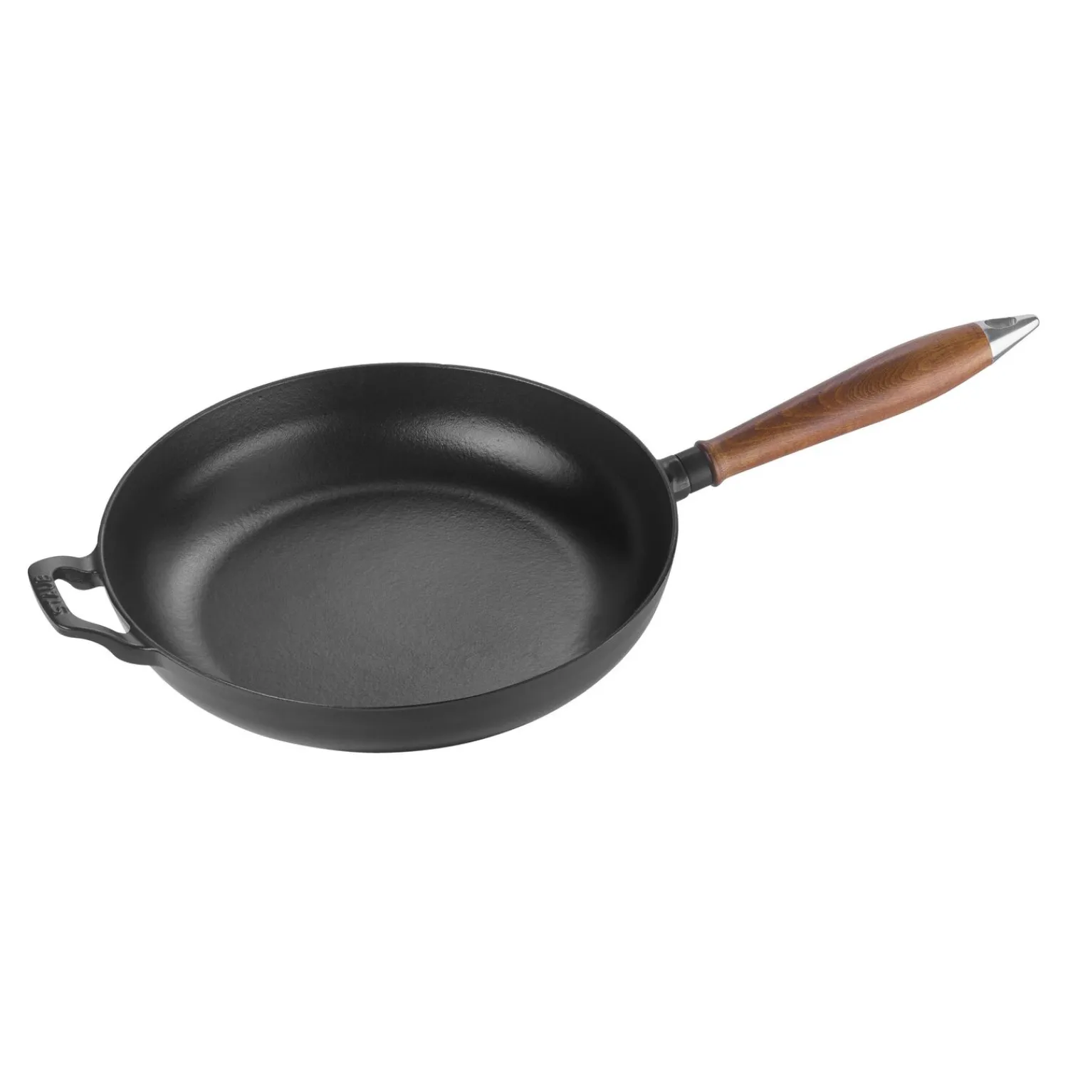 Staub Bratpfanne mit Holzgriff 28 cm, rund, Schwarz, Gusseisen