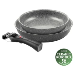 BALLARINI Bratpfannenset, 3-tlg, Aluminium, Keramische Antihaftbeschichtung
