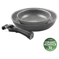 BALLARINI Bratpfannenset, 3-tlg, Aluminium, Keramische Antihaftbeschichtung