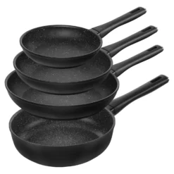 ZWILLING Bratpfannenset, 4-tlg. / 20/24/28 cm, Schwarz, Aluminium