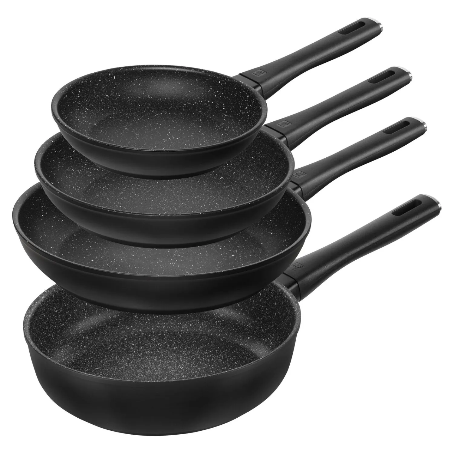 ZWILLING Bratpfannenset, 4-tlg. / 20/24/28 cm, Schwarz, Aluminium