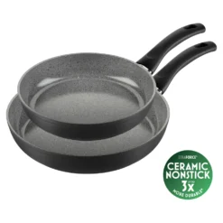 BALLARINI Bratpfannenset, 2-tlg. / 20/28 cm, Steinoptik Grau, Aluminium/Antihaftbeschichtung