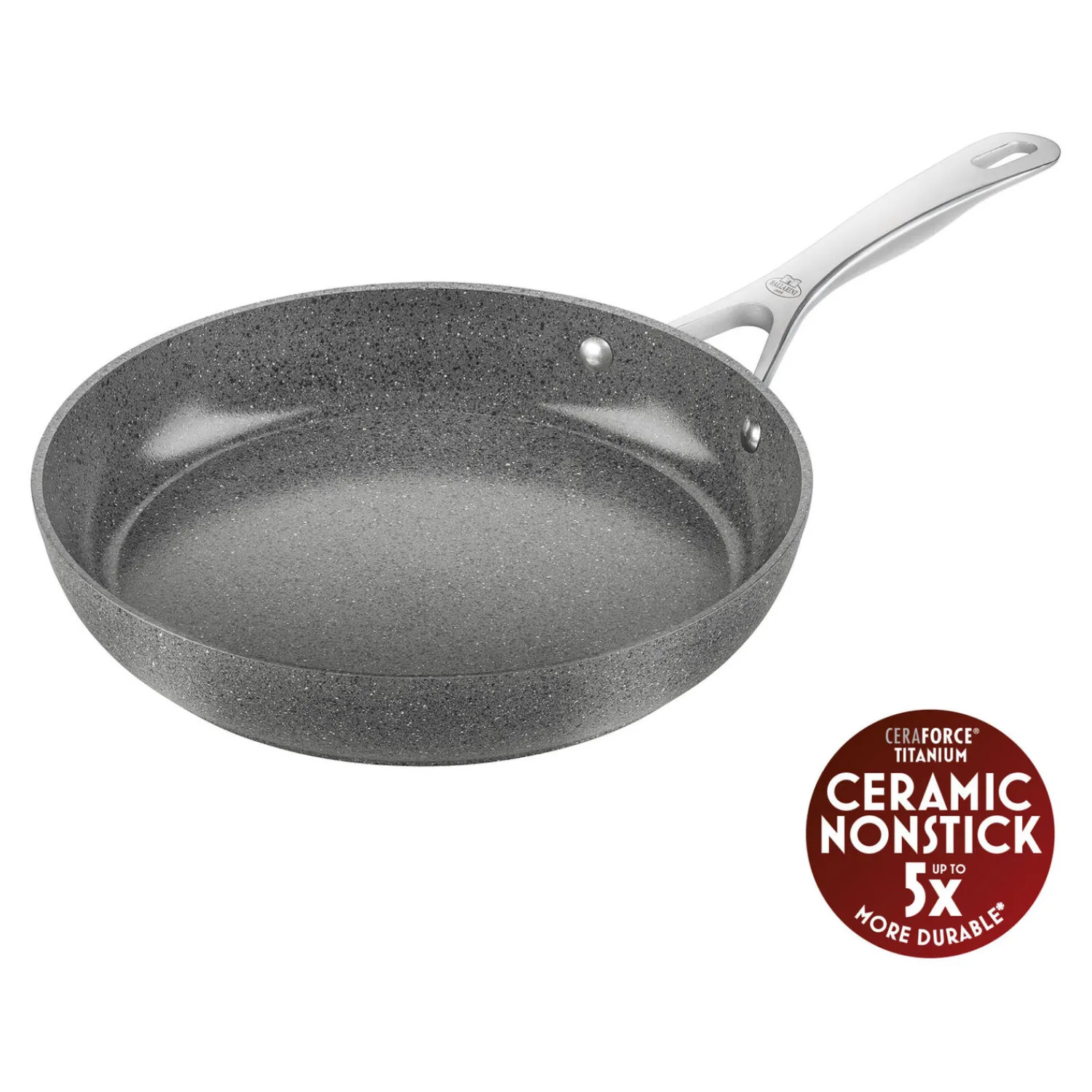 BALLARINI Bratpfannenset, 3-tlg. / 20/24/28 cm, Steinoptik Grau, Aluminium/ Antihaftbeschichtung