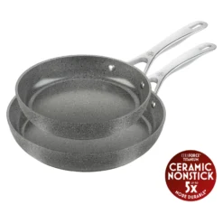 BALLARINI Bratpfannenset, 2-tlg. / 24/28 cm, Steinoptik Grau, Aluminium/Antihaftbeschichtung