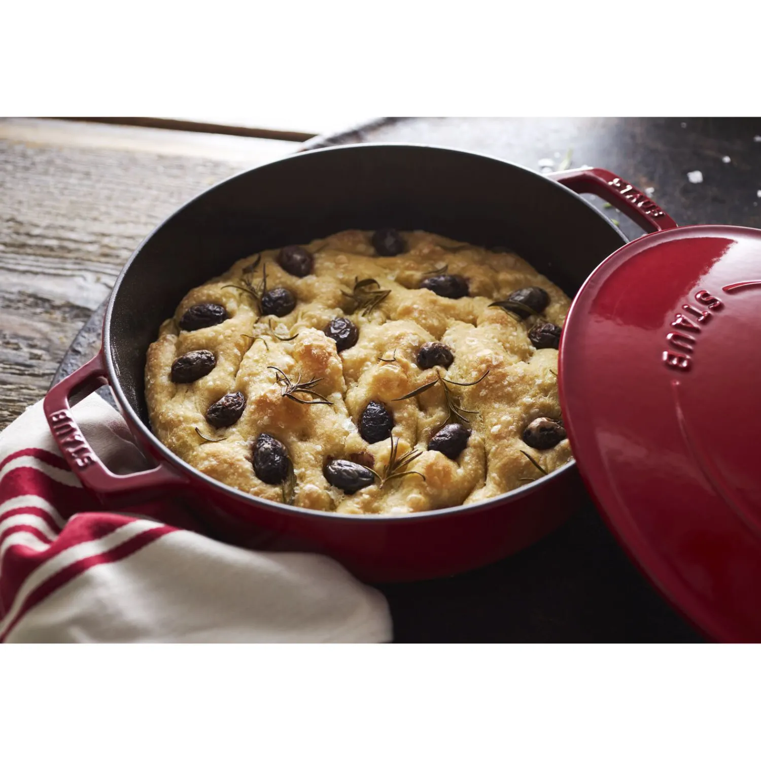 Staub Bräter mit Chistera Drop-Structure 24 cm, rund, , Gusseisen