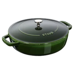 Staub Bräter mit Chistera Drop-Structure 28 cm, rund, Basilikum-Grün, Gusseisen