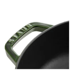Staub Bräter mit Chistera Drop-Structure 28 cm, rund, Basilikum-Grün, Gusseisen