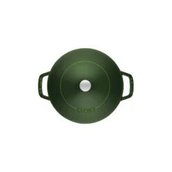 Staub Bräter mit Chistera Drop-Structure 28 cm, rund, Basilikum-Grün, Gusseisen