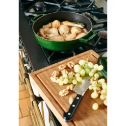 Staub Bräter mit Chistera Drop-Structure 28 cm, rund, Basilikum-Grün, Gusseisen
