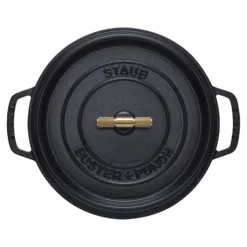 Staub Cocotte Buster+Punch 28 cm, rund, Schwarz, Gusseisen