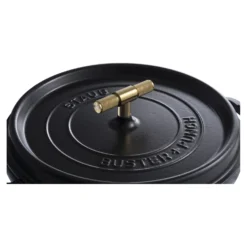 Staub Cocotte Buster+Punch 28 cm, rund, Schwarz, Gusseisen