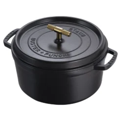 Staub Cocotte Buster+Punch 28 cm, rund, Schwarz, Gusseisen