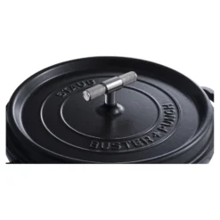 Staub Cocotte Buster+Punch 28 cm, rund, Schwarz, Gusseisen