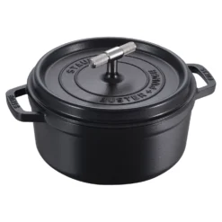 Staub Cocotte Buster+Punch 24 cm, rund, Schwarz, Gusseisen