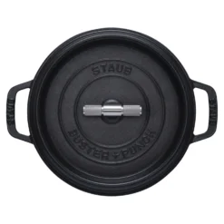 Staub Cocotte Buster+Punch 24 cm, rund, Schwarz, Gusseisen