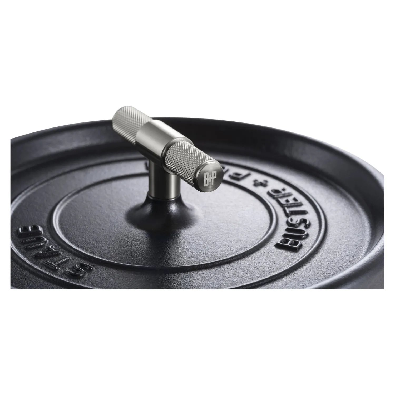 Staub Cocotte Buster+Punch 24 cm, rund, Schwarz, Gusseisen
