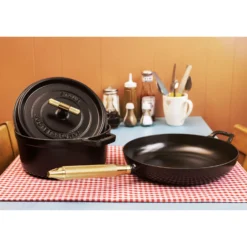 Staub Cocotte Buster+Punch 24 cm, rund, Schwarz, Gusseisen