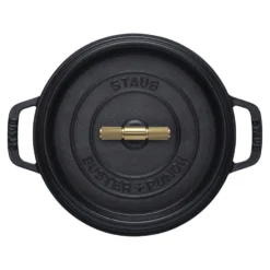 Staub Cocotte Buster+Punch 24 cm, rund, Schwarz, Gusseisen