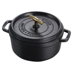 Staub Cocotte Buster+Punch 24 cm, rund, Schwarz, Gusseisen
