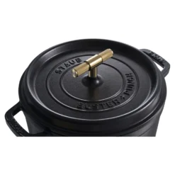 Staub Cocotte Buster+Punch 24 cm, rund, Schwarz, Gusseisen