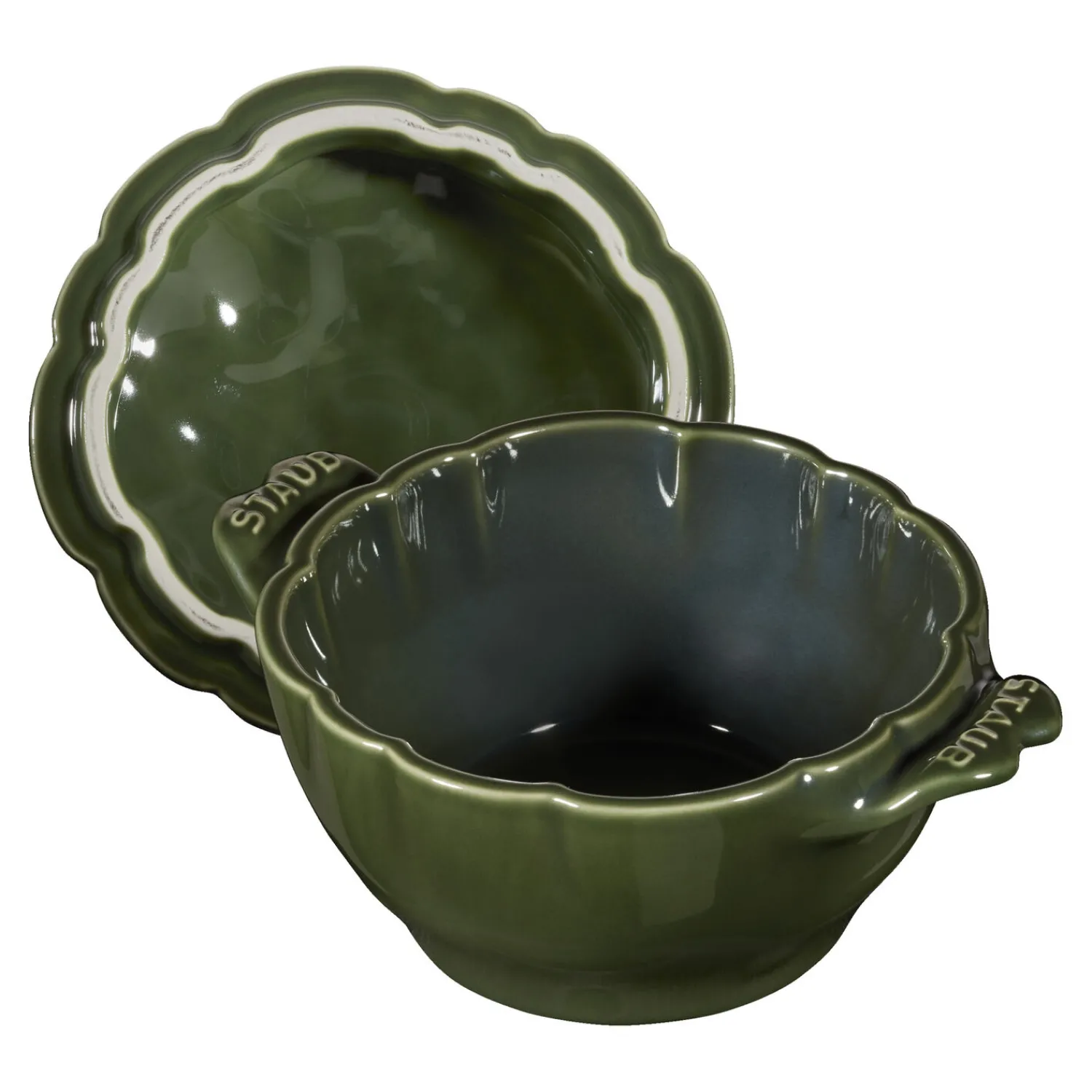 Staub Cocotte 13 cm, Artischocke, Basilikum-Grün, Keramik