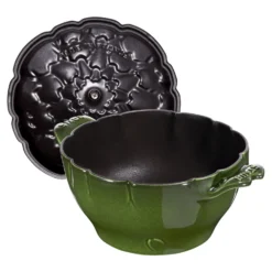 Staub Cocotte 22 cm, Artischocke, Basilikum-Grün, Gusseisen