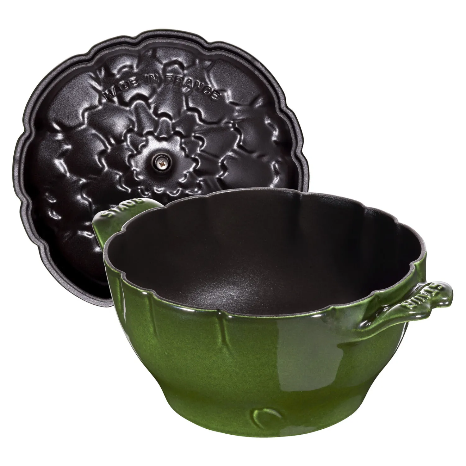 Staub Cocotte 22 cm, Artischocke, Basilikum-Grün, Gusseisen