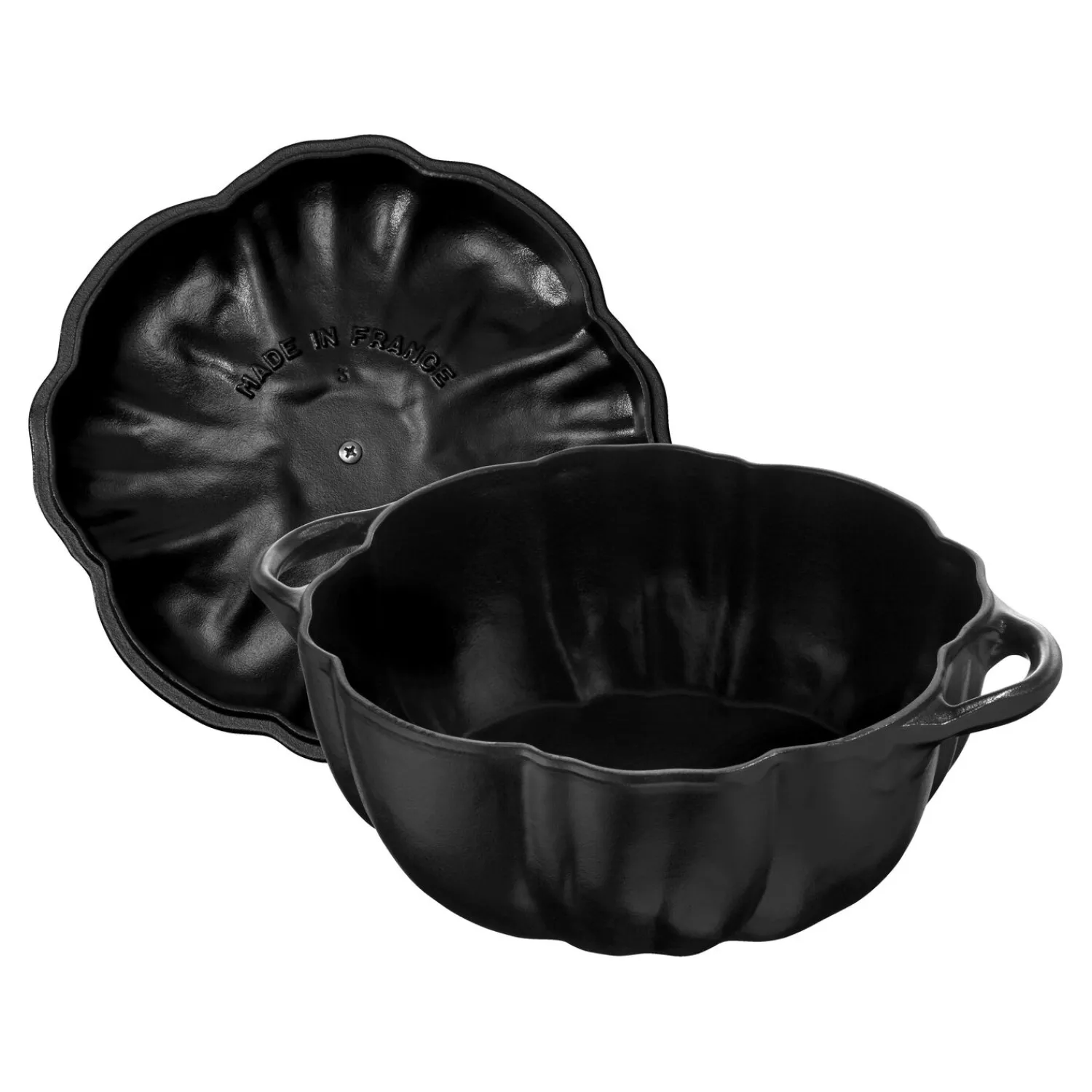 Staub Cocotte 24 cm, Kürbis, Schwarz, Gusseisen