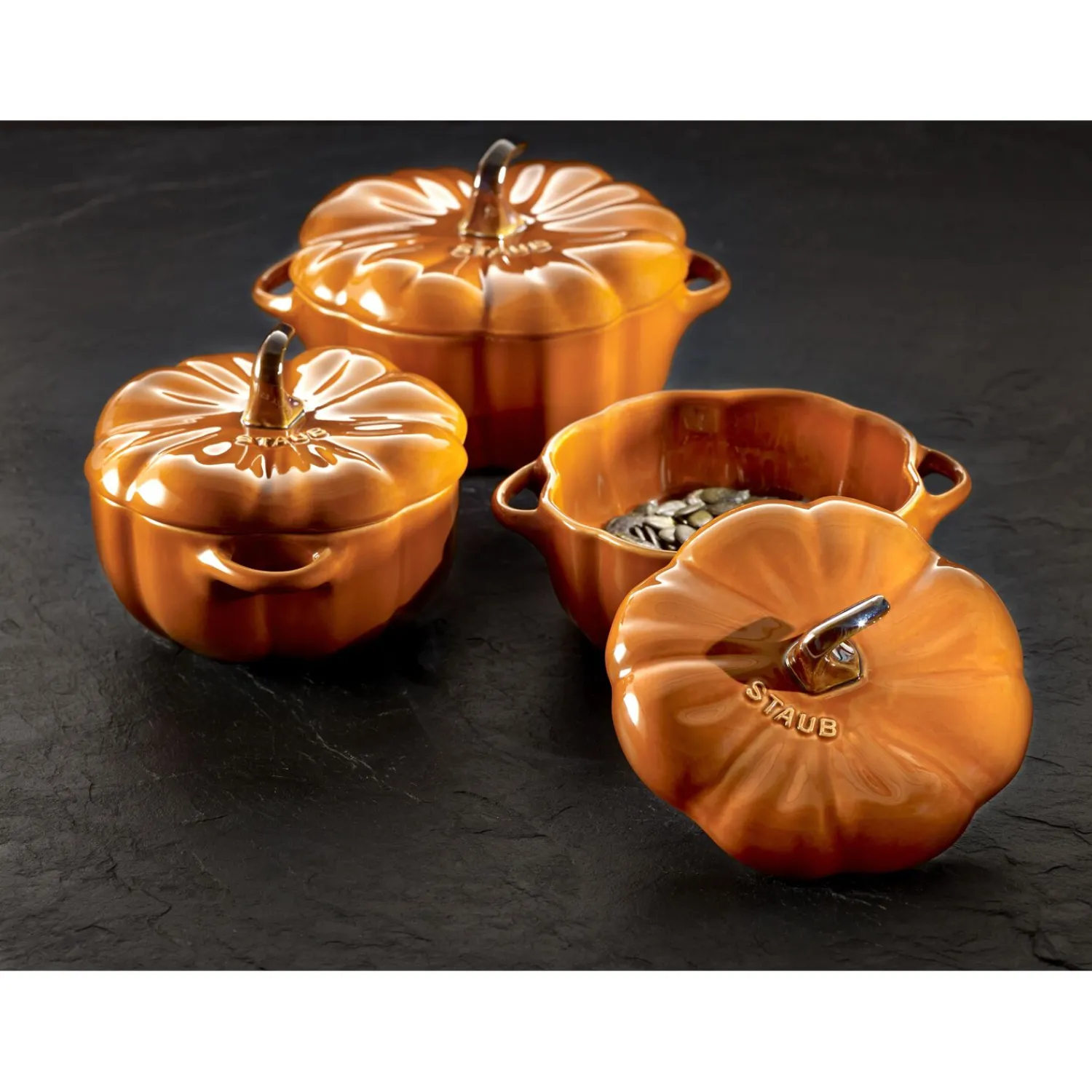 Staub Cocotte 12 cm, Kürbis, , Keramik