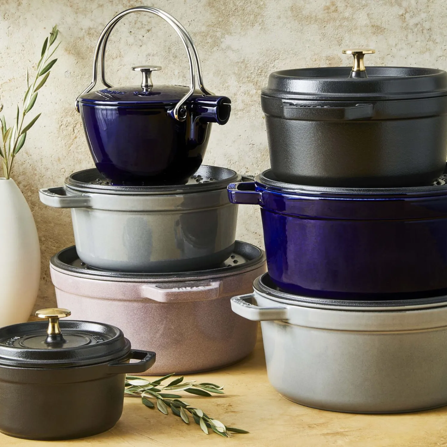 Staub Cocotte 24 cm, rund, , Gusseisen