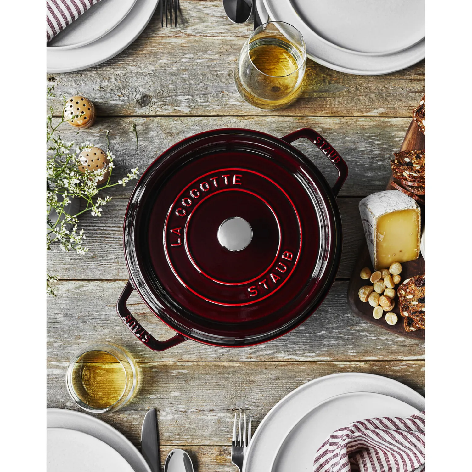 Staub Cocotte 22 cm, rund, , Gusseisen