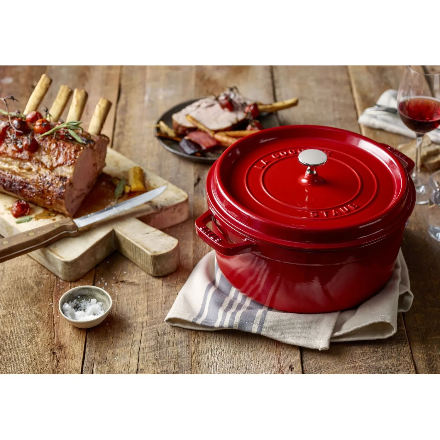 Staub Cocotte 30 cm, rund, , Gusseisen