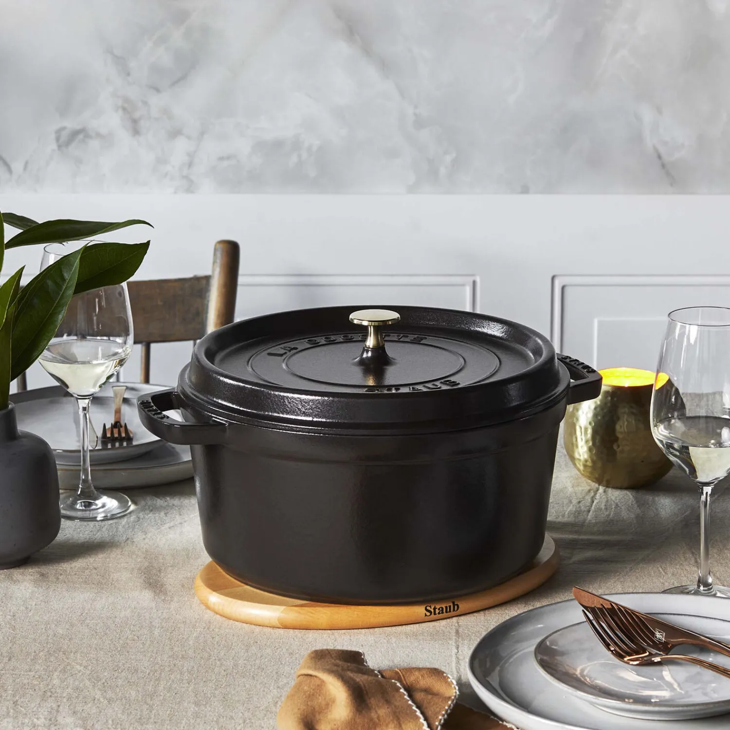 Staub Cocotte 26 cm, rund, , Gusseisen