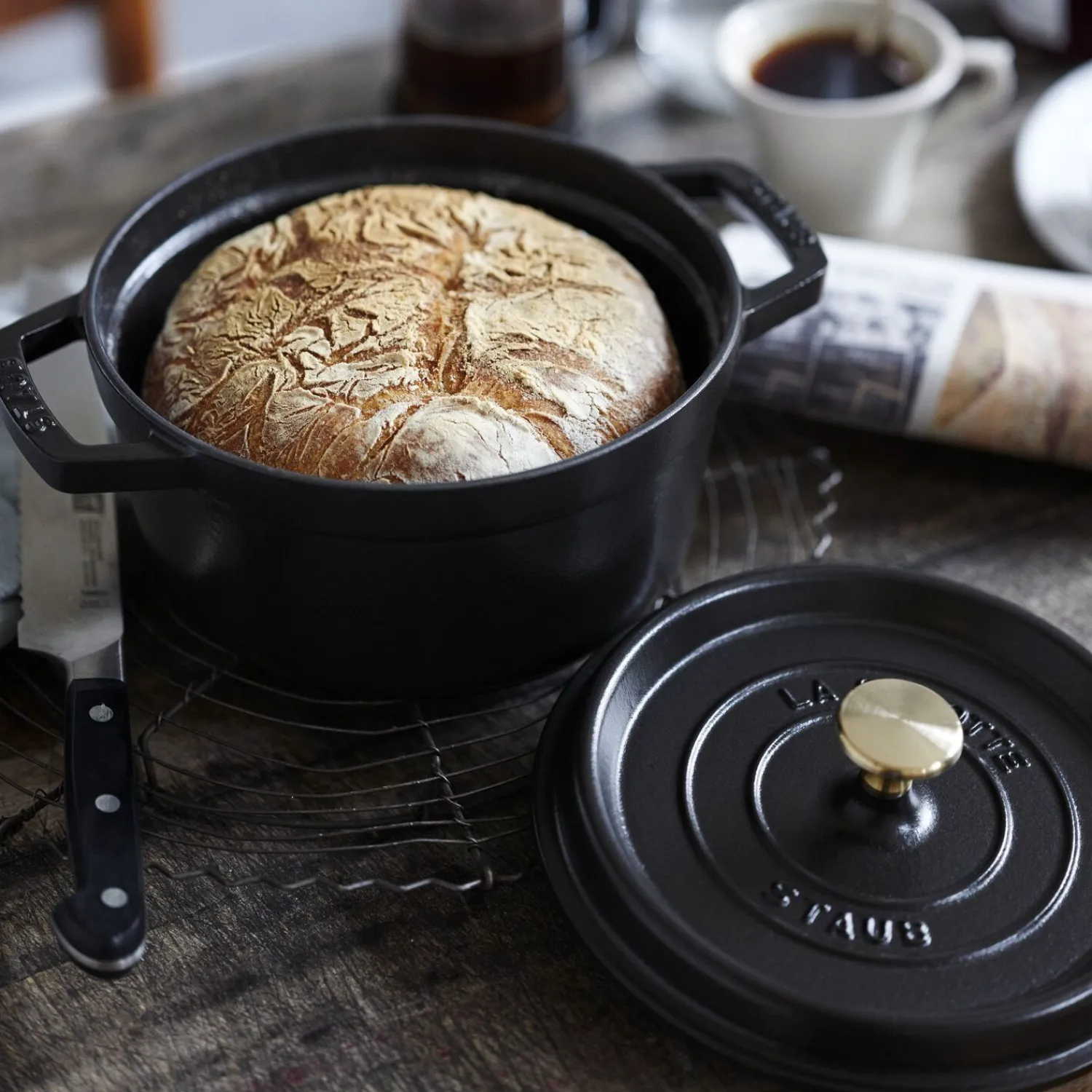 Staub Cocotte 24 cm, rund, , Gusseisen