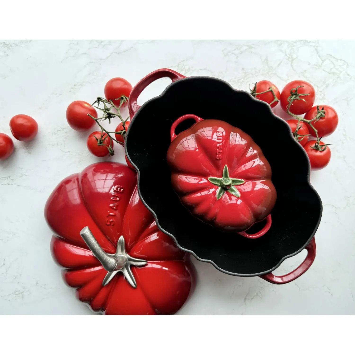 Staub Cocotte 25 cm, Tomate, Kirsch-Rot, Gusseisen