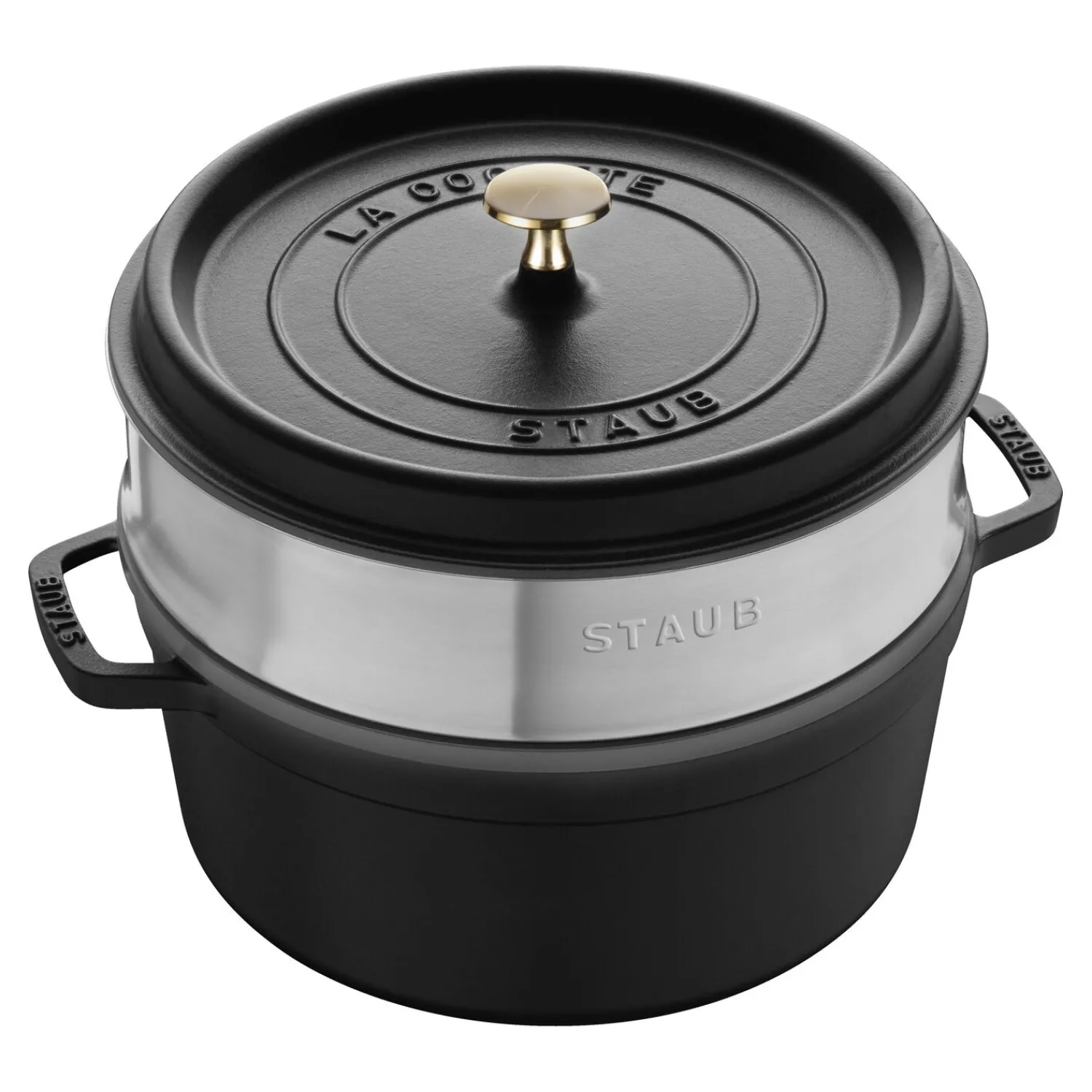 Staub Cocotte mit Dämpfeinsatz 26 cm, rund, , Gusseisen