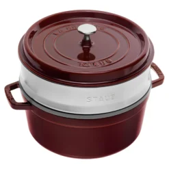 Staub Cocotte mit Dämpfeinsatz 26 cm, rund, , Gusseisen