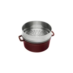 Staub Cocotte mit Dämpfeinsatz 26 cm, rund, , Gusseisen