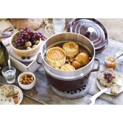 Staub Cocotte mit Dämpfeinsatz 26 cm, rund, , Gusseisen