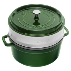Staub Cocotte mit Dämpfeinsatz 26 cm, rund, , Gusseisen