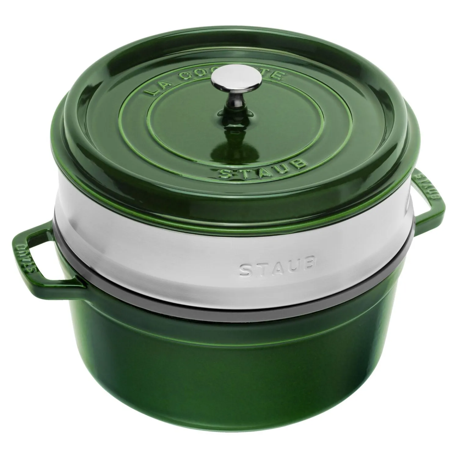 Staub Cocotte mit Dämpfeinsatz 26 cm, rund, , Gusseisen