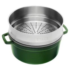 Staub Cocotte mit Dämpfeinsatz 26 cm, rund, , Gusseisen