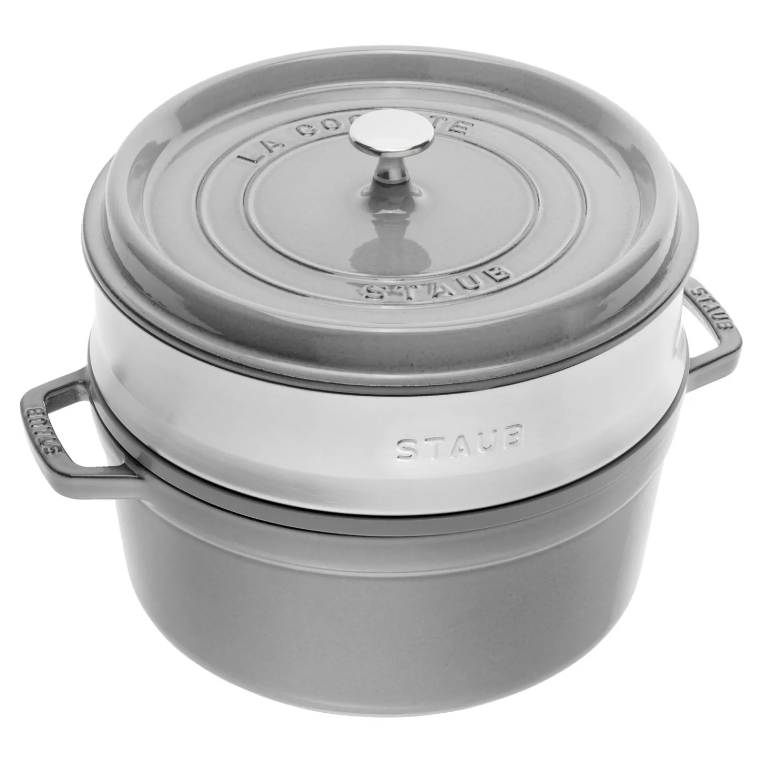 Staub Cocotte mit Dämpfeinsatz 26 cm, rund, , Gusseisen