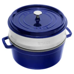 Staub Cocotte mit Dämpfeinsatz 26 cm, rund, , Gusseisen