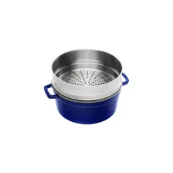 Staub Cocotte mit Dämpfeinsatz 26 cm, rund, , Gusseisen