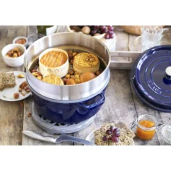 Staub Cocotte mit Dämpfeinsatz 26 cm, rund, , Gusseisen